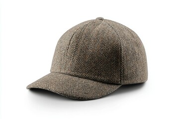 Brown and tan hat with a checkered pattern