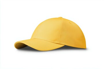 Fototapeta premium Yellow baseball cap with a white logo on the front