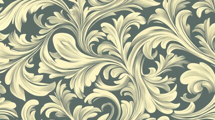 Elegant floral pattern with intricate swirls and textures