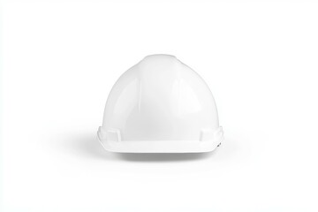 White hard hat is shown on a white background