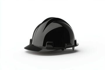 Black hard hat with a white brim