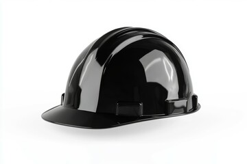 Obraz premium Black hard hat with a white logo on the front
