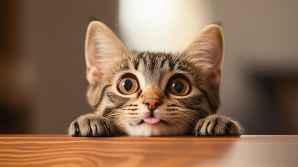 いたずら好きな子猫の愛らしい表情