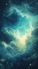 Fototapeta premium A breathtaking view of celestial clouds and sparkling stars