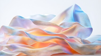 Abstract draped fabric; soft light; studio shot; digital design; background element