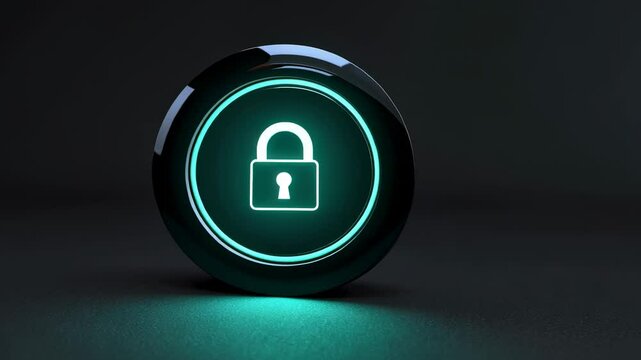 Cybersecurity:  Digital Lock Icon Representing Data Protection and Secure Access