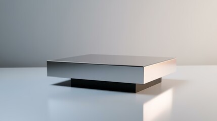  Multifunctional metallic promo stand mockup with sleek reflective surface for commercial displays and presentations