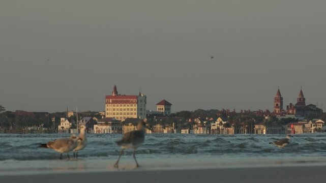 View of St Augustine from Vilano Beach, Florida, USA