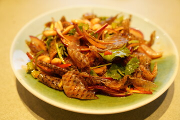 Chinese food, cold fish skin