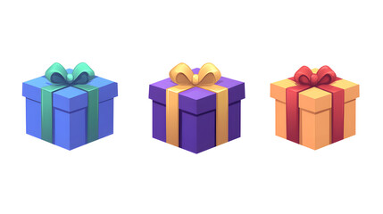 Obraz premium Colorful Present Boxes with Elegant Wrapping for Online Shops, Party Decorations, and New Year Celebrations