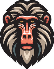 Baboon heead logo design art illustration 