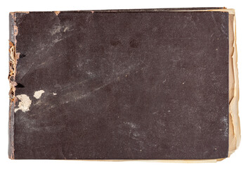 Fototapeta premium Old grunge notebook in brown leather cover isolated element