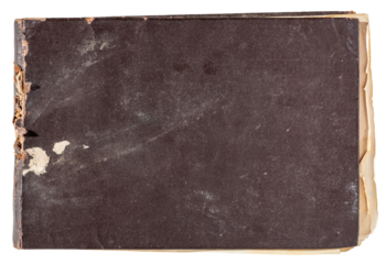 Old grunge notebook in brown leather cover isolated element