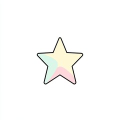 Obraz premium star icon, a simple line drawing, flat design style, pastel colors, white background