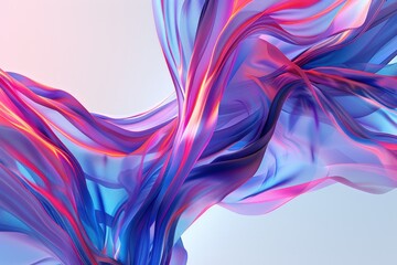 Fototapeta premium Flowing abstract cloth in motion, with vivid blue, pink and orange colors. Use for backdrop