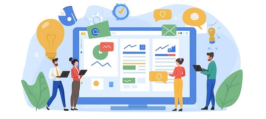 Team Collaboration on Data Analysis and Project Management Using a Large Computer Screen