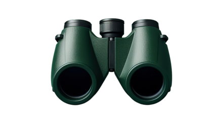 Binoculars on Transparent PNG Background with Copy Space. Observe, Seek, Spot

