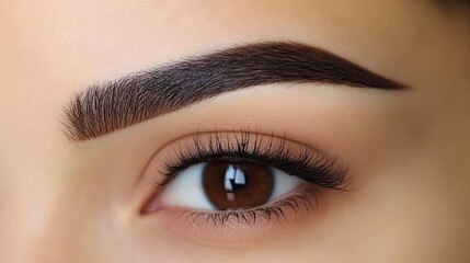 Obraz premium A beautifully structured eyebrow with balanced proportions and clean lines