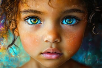 Portrait of a Child with Mesmerizing Blue Eyes