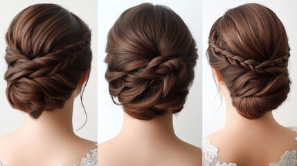 A refined, tight low bun with precisely styled front braids creating a balanced look