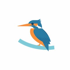 Obraz premium Vector Kingfisher Logo Design