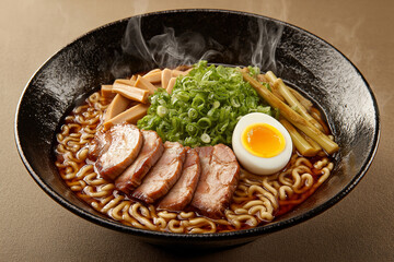 Steaming Bowl of Savory Ramen Noodles