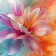 Fototapeta premium Abstract floral blossom exhibits delicate pastel hues and textures