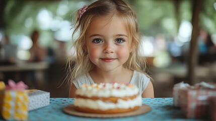 Girl birthday celebration outdoor picnic