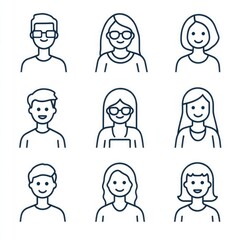Family Love Connection Modern Line Art Icons Collection for Apps and Social Media Design
