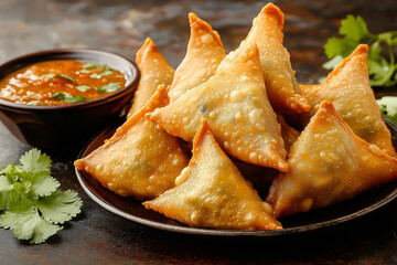 Crispy Golden Samosas with Zesty Dipping Sauce