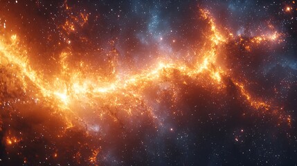Naklejka premium Fiery nebula in deep space