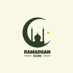 Mosque logo in vector format as a visual identity for Ramadan events
