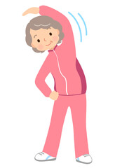 体操をするシニア女性　高齢者　健康