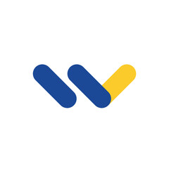 Logo letter W unique design abstract