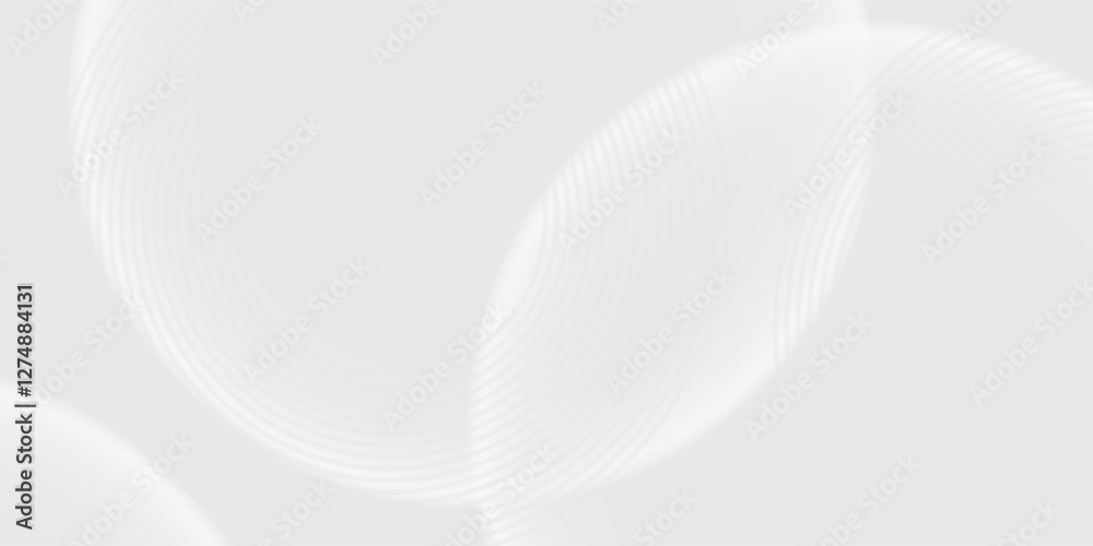 Wall mural white geometric abstract background overlap layer on bright space with lines effect decoration. mode