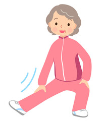体操をするシニア女性　高齢者　健康