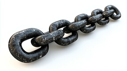 Obraz premium Industrial Chain Link Isolated on White Background
