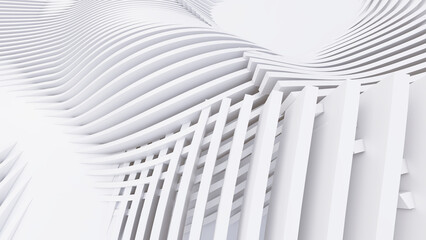 Naklejka premium Abstract Curved Shapes. White Circular Background.