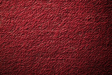 Close up shot shows a textured red carpet surface