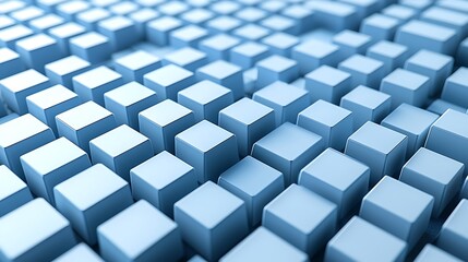 A close-up view of a textured surface made of blue cubes arranged in a 3D pattern
