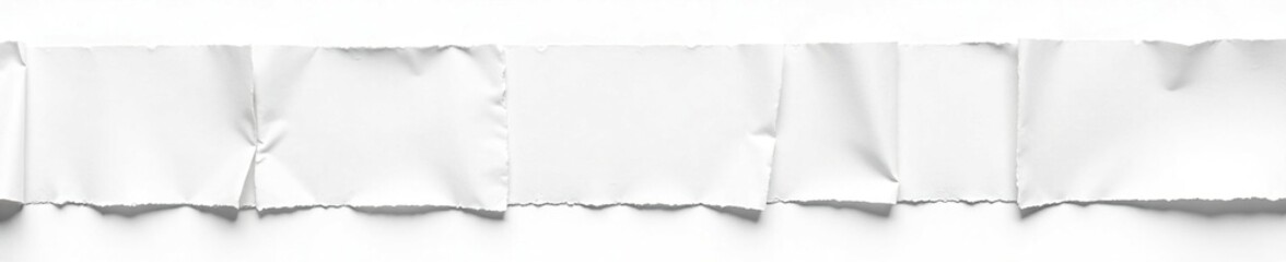 Obraz premium Isolated piece of white paper torn into several long strips, isolated, fragile