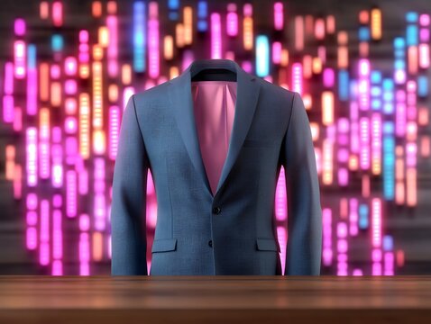 profit matrix with neon codes and luminous fragments