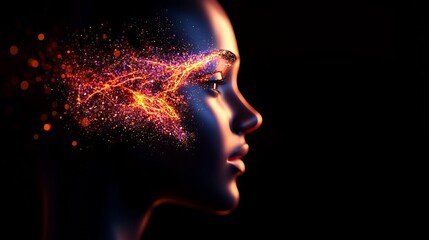 earnings mosaic with neon flows and radiant networks