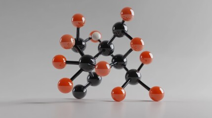 Molecular model showcasing chemical structures with colored atoms.