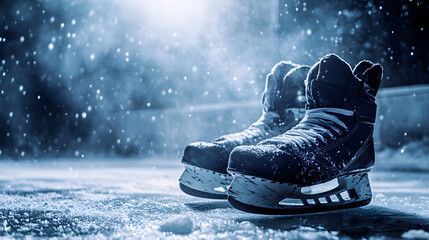 ice skates on ice