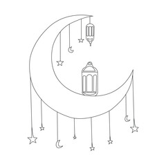 Eid Festival Hanging Lanterns Art