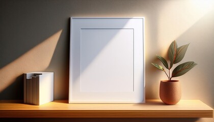 Obraz premium Modern Minimalist Achievement Certificate Poster in pristine A Format, Showcasing a Landscape Design Against a Stark White Background Ideal for Digital Art, Home Decor, or Inspiration.