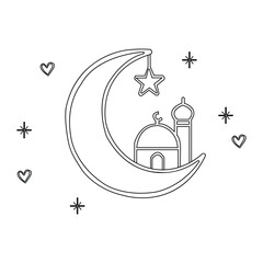 Mosque Lanterns and Twinkling Stars