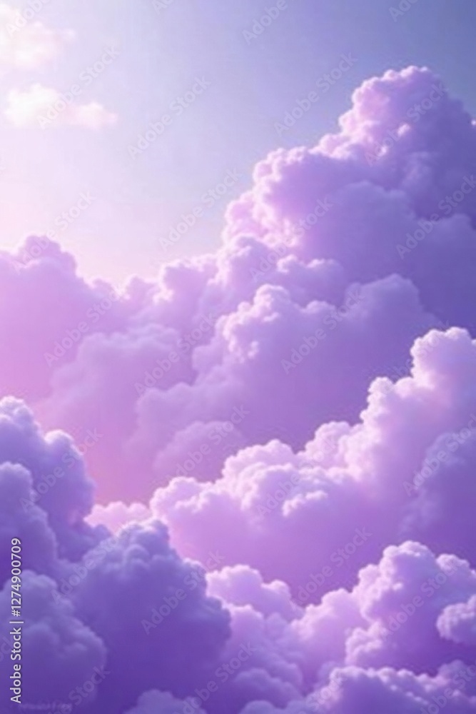 Wall mural swirling clouds of lavender in a soft gradient background, pastel colors, calming colors, abstract s