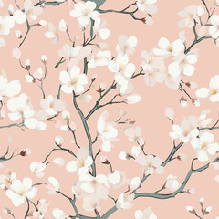 Cherry blossoms soft pastel pink background delicate blossoms with soft hues